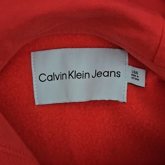 Calvin Klein Womens Bright Coral Hoodie. Sz Large! Mint Condition - Picture 4 of 4